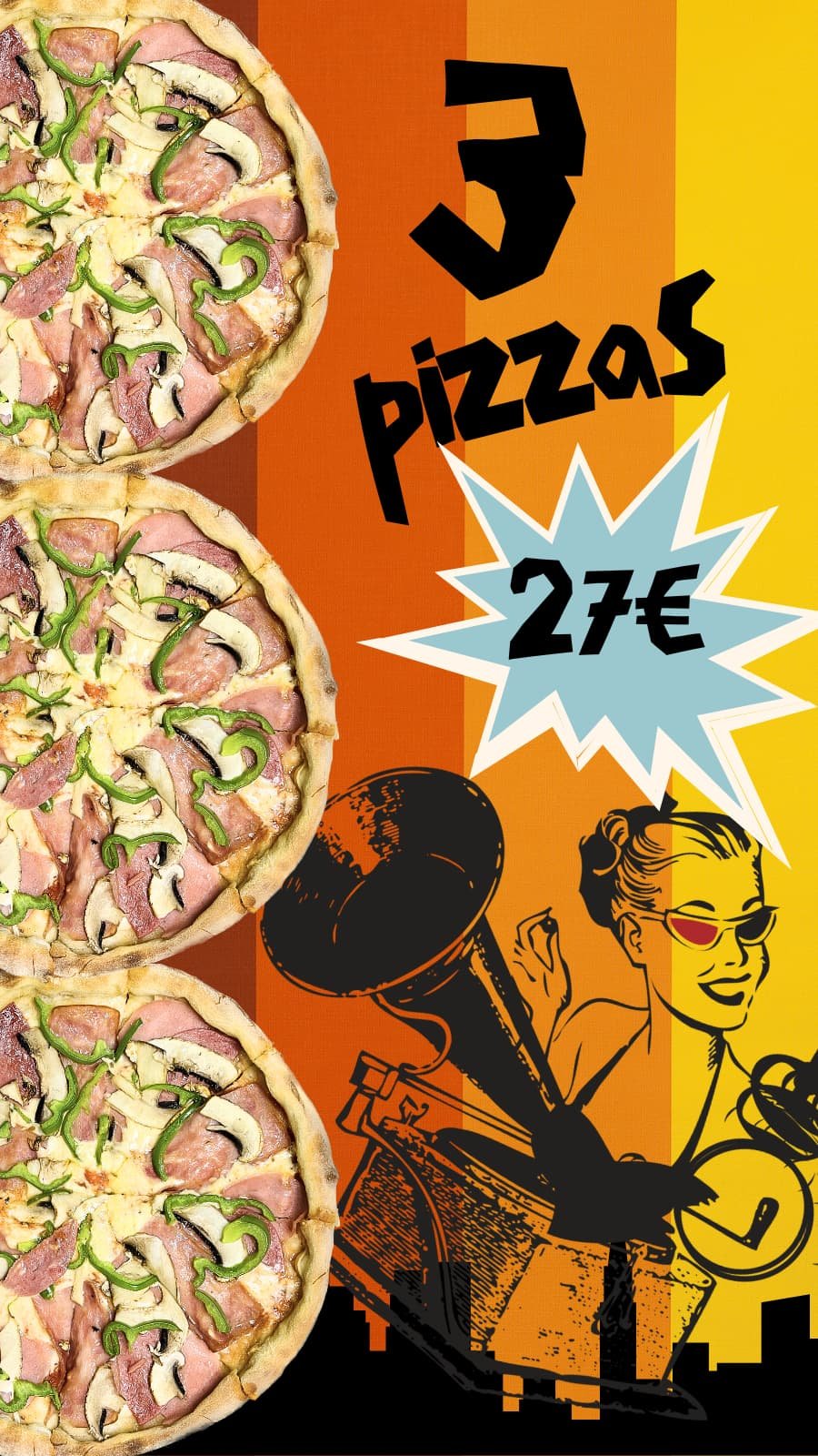 Προσφορά IQ Pizza — Τρεις πίτσες